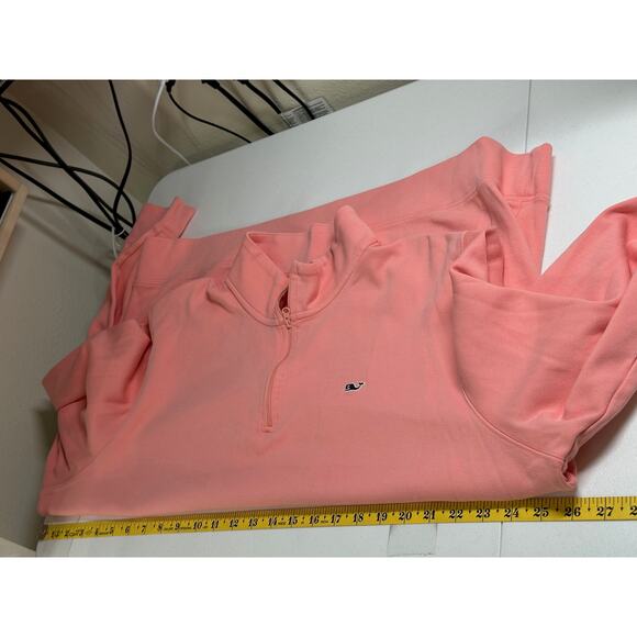 Vineyard Vines Sweatshirt Mens XL Peach 1/4 Zip Pullover Classic Cotton Preppy - Picture 8 of 9